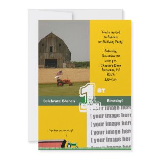 Tractor Birthday Party Invitation: Barn & Tractor invitation