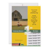 Tractor Birthday Party Invitation:  Barn & Tractor