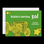Tractor Birthday Party Invitation: Bright Yellow