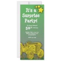Tractor Birthday Party Invitation [enlarged age]