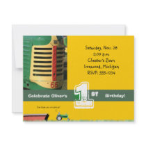 Tractor Birthday Party Invitation: Oliver Tractor