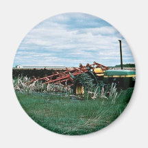 Tractor Bogs plowing wetlands Refrigerator Magnets
