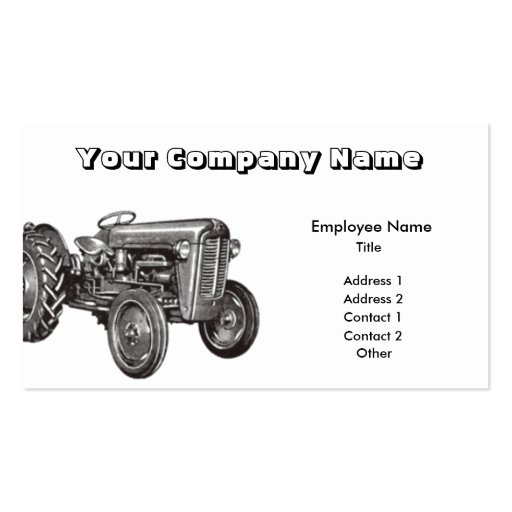 Tractor Business Card (front side)