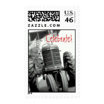 Tractor Celebration Party Invitation Stamp
