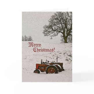 Tractor Christmas Card card