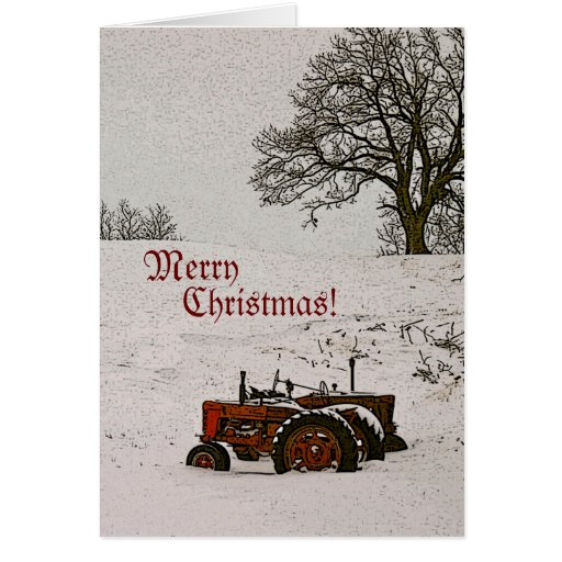 Tractor Christmas Card