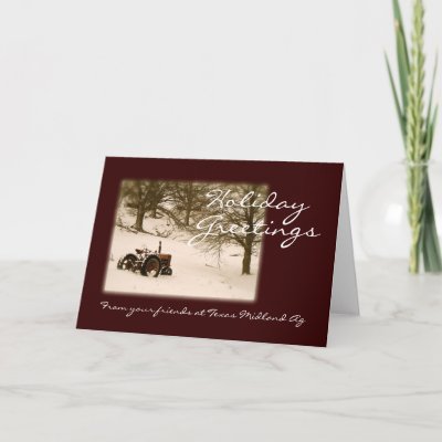 Tractor Christmas Card for Business or Family