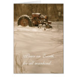 Tractor Christmas Card: Peace for all old tractors