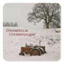 Tractor Christmas Envelope Seal sticker