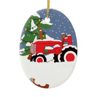 Tractor Christmas Tree Ornament ornament