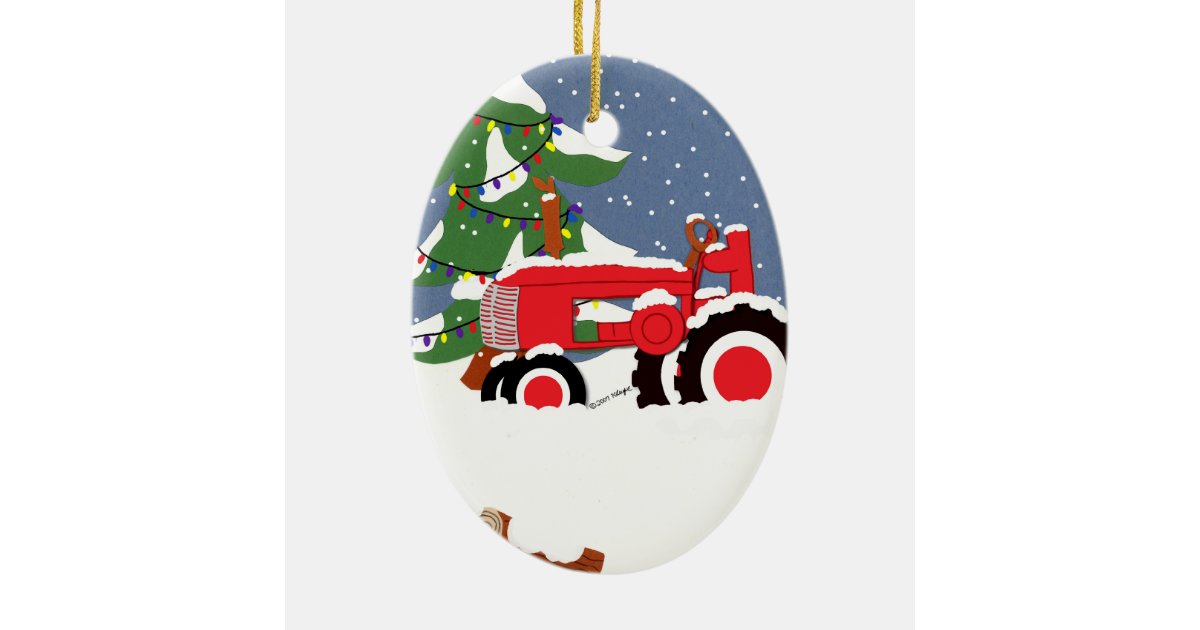 Tractor Christmas Tree Ornament Zazzle