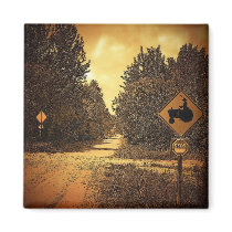 Tractor Crossing Refrigerator Magnet