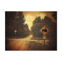 Tractor Crossing Postcard