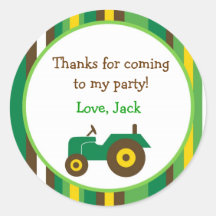 Tractor Farm Round Favor Stickers Envelope Seals