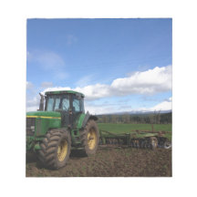 tractor field mountain memo pad