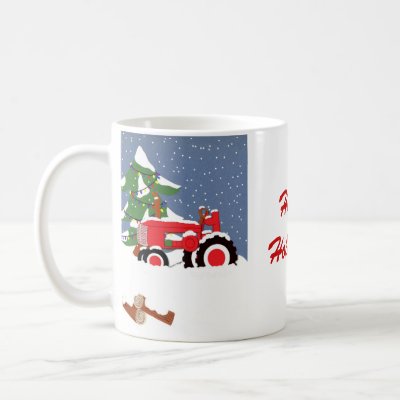 Tractor for Christmas mugs