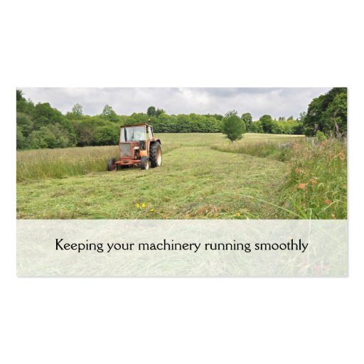 Tractor haymaking business card (front side)