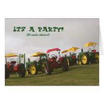 Tractor Invitation: All models welcome! Card