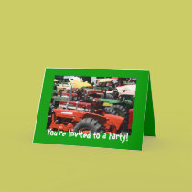 Tractor Invitation: Colorful tractor party cards by jplamer Tractor Invitation: Colorful tractor party cards