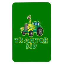 Tractor Kid, Green Rectangular Magnets