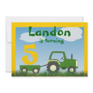Tractor Party Invitation: Age in Cart invitation