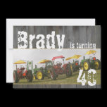 Tractor Party Invitation: Barn wood & tractors