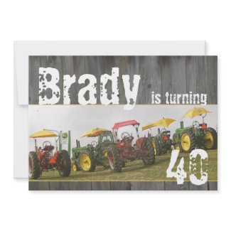 Tractor Party Invitation: Barn wood & tractors invitation