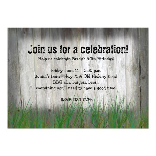 Tractor Party Invitation: Barn wood & tractors