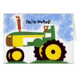 Tractor Party Invitation Card