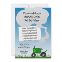 Tractor Party Invitation: Green Tractor, Add Your