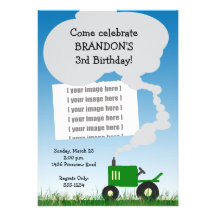 Tractor Party Invitation: Green Tractor, Add Your 