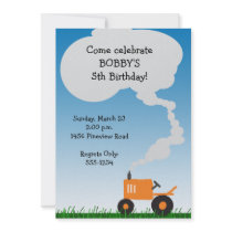 Tractor Party Invitation: Orange Tractor