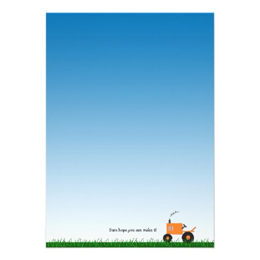 Tractor Party Invitation: Orange Tractor