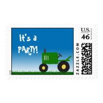 Tractor Party Invitation Stamp