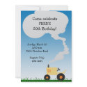 Tractor Party Invitation: Yellow Tractor invitation