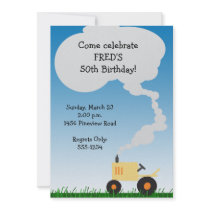 Tractor Party Invitation: Yellow Tractor