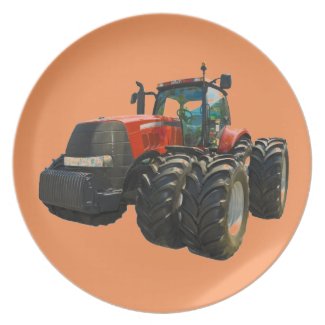 tractor party plate