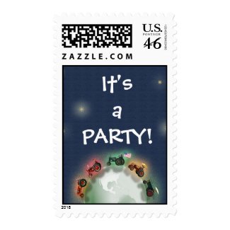 Tractor Party Stamp: Tractor Planet stamp
