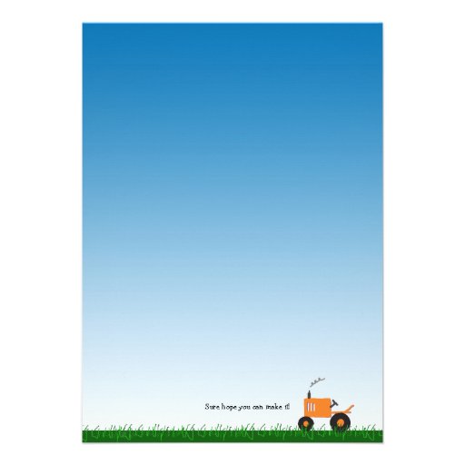 Tractor Photo Invitation: Orange Tractor