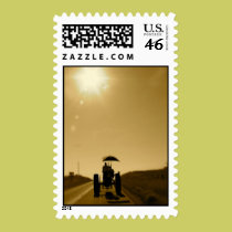 Tractor Postage: Sunrise Silhouette postage
