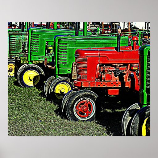 Tractor Row Print