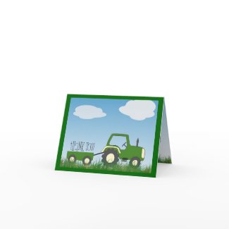 Tractor Thank You Card -- cute inside too! card