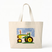 Tractor under Blue Sky Tote Bags