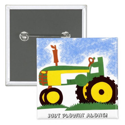 Tractor under Blue Sky Button