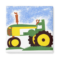 Tractor under Blue Sky Magnet