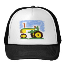 Tractor under Blue Sky Mesh Hat