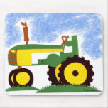 Tractor under Blue Sky Mousepads