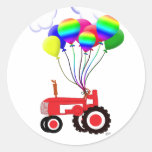 Tractor with Balloons Sticker