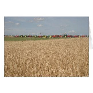 Tractors in Wheat Field Card card