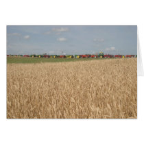 Tractors in Wheat Field Card